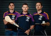 23 August 2016; Kilmacud Crokes hurlers Niall Corcoran, centre, Sean McGrath, left, and Ryan Dwyer during the launch of the Kilmacud Crokes Hurling 7s sponsored by Applegreen at Croke Park in Dublin. Photo by Cody Glenn/Sportsfile