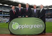 23 August 2016; Pictured, from left, Peter Walsh, Kilmacud Crokes GAA Club Chairman of Hurling, John Diviney, Director of Food Systems and Trading Applegreen PLC, Kevin Foley, Kilmacud Crokes GAA Club Chairman, Tom Rock, Kilmacud Crokes GAA Club Vice President / Chariman of the 7s Workgroup, and Paul Lynch, Chief Financial Officer Applegreen PLC, during the launch of the Kilmacud Crokes Hurling 7s sponsored by Applegreen at the Croke Park in Dublin. Photo by Cody Glenn/Sportsfile