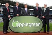 23 August 2016; Pictured, from left, Peter Walsh, Kilmacud Crokes GAA Club Chairman of Hurling, Kevin Foley, Kilmacud Crokes GAA Club Chairman, Tom Rock, Kilmacud Crokes GAA Club Vice President / Chariman of the 7s Workgroup, John Diviney, Director of Food Systems and Trading Applegreen PLC,  and Paul Lynch, Chief Financial Officer Applegreen PLC, during the launch of the Kilmacud Crokes Hurling 7s sponsored by Applegreen at the Croke Park in Dublin. Photo by Cody Glenn/Sportsfile