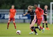 23 August 2016; Maria Delahunty of Wexford Youths WFC in action against Annette Jacky Messomo of Biik-Kazygurt during the UEFA Women’s Champions League Qualifying Group game between Wexford Youths WFC and Biik-Kazygurt at Ferrycarrig Park in Wexford. Photo by Seb Daly/Sportsfile