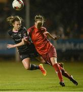 23 August 2016; Claire O’Riordan of Wexford Youths WFC in action against Kristina Mashkova of Biik-Kazygurt during the UEFA Women’s Champions League Qualifying Group game between Wexford Youths WFC and Biik-Kazygurt at Ferrycarrig Park in Wexford. Photo by Seb Daly/Sportsfile