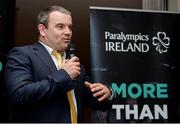 25 August 2016; Pictured at the Official Farewell event for members of the Irish Paralympic Team is Liam Harbison, CEO Paralympics Ireland, at the Clayton Hotel in Dublin Airport, Dublin. Photo by Seb Daly/Sportsfile