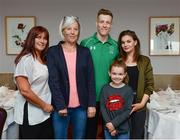 25 August 2016; Pictured at the Official Farewell event for members of the Irish Paralympic Team is footballer Luke Evans, with family members Grainne Roe, Linda Evans, Lilly Brady and Sinead Brady at the Clayton Hotel in Dublin Airport, Dublin. Photo by Seb Daly/Sportsfile