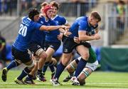 25 August 2016; Patrick Nixon of Leinster is tackled by Albert Dwan of Exiles during an U18 Clubs Friendly game between Leinster and Exiles at Donnybrook Stadium in Donnybrook, Dublin. Photo by David Fitzgerald/Sportsfile