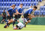 25 August 2016; Cillian Redmond in action against Iwan Hughes of Exiles during the U18 Clubs Friendly game between Leinster and Exiles at Donnybrook Stadium in Donnybrook, Dublin. Photo by David Fitzgerald/Sportsfile