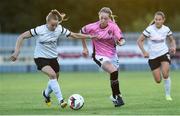 25 August 2016; Vestina Neverdauskaite of Gintra in action against Maria Delahunty of Wexford Youths WFC during the UEFA Women’s Champions League Qualifying Group game between Wexford Youths WFC and Gintra at Ferrycarrig Park in Wexford. Photo by Matt Browne/Sportsfile