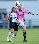 25 August 2016; Linda Douglas of Wexford Youths WFC in action against Simona Velickaite of Gintra during the UEFA Women’s Champions League Qualifying Group game between Wexford Youths WFC and Gintra at Ferrycarrig Park in Wexford. Photo by Matt Browne/Sportsfile