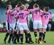 25 August 2016; Wexford Youths WFC players celebrate after Lauren Dwyer scored their side's goal during the UEFA Women’s Champions League Qualifying Group game between Wexford Youths WFC and Gintra at Ferrycarrig Park in Wexford. Photo by Matt Browne/Sportsfile