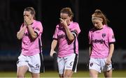 25 August 2016; Wexford Youths WFC players, from left, Emma Hansberry, Kylie Murphy and Linda Douglas react after the UEFA Women’s Champions League Qualifying Group game between Wexford Youths WFC and Gintra at Ferrycarrig Park in Wexford. Photo by Matt Browne/Sportsfile