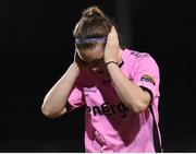 25 August 2016; Emma Hansberry of Wexford Youths WFC reatcs after the UEFA Women’s Champions League Qualifying Group game between Wexford Youths WFC and Gintra at Ferrycarrig Park in Wexford. Photo by Matt Browne/Sportsfile