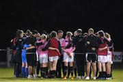 25 August 2016; Wexford Youths WFC coach Gary Hunt with his players and staff after the UEFA Women’s Champions League Qualifying Group game between Wexford Youths WFC and Gintra at Ferrycarrig Park in Wexford. Photo by Matt Browne/Sportsfile