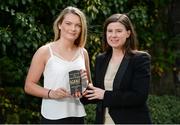 26 August 2016; Saoirse Noonan, left, of Cork is presented with The Croke Park Ladies Football Player of the Month award for July by Muireann King, Director of Sales and Marketing, The Croke Park, at The Croke Park on Jones Road, Dublin. Photo by Seb Daly/Sportsfile
