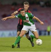 26 August 2016; Gearóid Morrissey of Cork City in action against Philip Gannon of Longford Town during the SSE Airtricity League Premier Division game between Cork City and Longford Town at Turners Cross in Cork. Photo by Eóin Noonan/Sportsfile