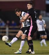 26 August 2016; David McMillan of Dundalk in action against Craig McCabe of Wexford Youths during the SSE Airtricity League Premier Division game between Wexford Youths and Dundalk at Ferrycarrig Park in Wexford. Photo by David Maher/Sportsfile
