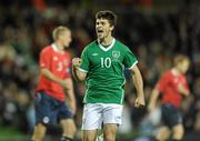 17 November 2010; Shane Long, Republic of Ireland, celebrates after scoring his side's first goal. International Friendly, Republic of Ireland v Norway, Aviva Stadium, Lansdowne Road, Dublin. Picture credit: Matt Browne / SPORTSFILE