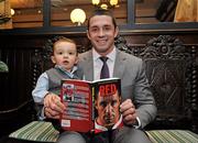 17 November 2010; Alan Quinlan with his son AJ, at the launch of Red Blooded – The Alan Quinlan Autobiography, Castletroy Park Hotel, Limerick. Picture credit: Diarmuid Greene / SPORTSFILE