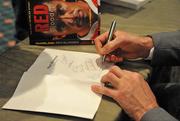 17 November 2010; Alan Quinlan signs copies of his book for fans at the launch of Red Blooded – The Alan Quinlan Autobiography, Castletroy Park Hotel, Limerick. Picture credit: Diarmuid Greene / SPORTSFILE