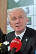 17 November 2010; Republic of Ireland manager Giovanni Trapattoni during a post match press conference following their International Friendly against Norway. Republic of Ireland Post Match Press Conference, Aviva Stadium, Lansdowne Road, Dublin. Picture credit: David Maher / SPORTSFILE