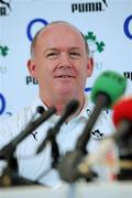 18 November 2010; Ireland head coach Declan Kidney at the team announcement ahead of their Autumn International against New Zealand on Saturday. Ireland Rugby Squad Team Announcement, Shelbourne Hotel, St Stephen's Green, Dublin. Picture credit: Matt Browne / SPORTSFILE