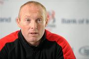 18 November 2010; Ulster assistant coach Neil Doak speaking during a press conference ahead of their Celtic League game against Cardiff Blues on Sunday. Ulster Rugby Press Conference, Newforge Training Ground, Belfast. Picture credit: Oliver McVeigh / SPORTSFILEE