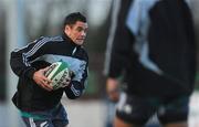 18 November 2010; New Zealand's Dan Carter in action during squad training ahead of their Autumn International against Ireland on Saturday. New Zealand Rugby Squad Training, Ashbourne RFC, Ashbourne, Co. Meath. Picture credit: Alan Place / SPORTSFILE
