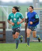 18 November 2010; New Zealand's Ma'a Nonu and Sonny Bill Williams in action during squad training ahead of their Autumn International against Ireland on Saturday. New Zealand Rugby Squad Training, Ashbourne RFC, Ashbourne, Co. Meath. Picture credit: Alan Place / SPORTSFILE
