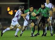 19 November 2010; Miah Nikora, Connacht, in action against Marty Holah, Ospreys. Celtic League, Connacht v Ospreys, Sportsground, Galway. Picture credit: David Maher / SPORTSFILE