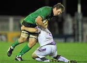 19 November 2010; Michael Swift, Connacht, is tackled by Mefin Davies, Ospreys. Celtic League, Connacht v Ospreys, Sportsground, Galway. Picture credit: David Maher / SPORTSFILE