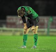 19 November 2010; A dejected Gavin Duffy, Connacht, at the of the game. Celtic League, Connacht v Ospreys, Sportsground, Galway. Picture credit: David Maher / SPORTSFILE