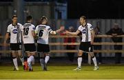 26 August 2016; David McMillan, right, of Dundalk celebrates after scoring his side's first goal with teammate Stephen O'Donnell during the SSE Airtricity League Premier Division game between Wexford Youths and Dundalk at Ferrycarrig Park in Wexford. Photo by David Maher/Sportsfile
