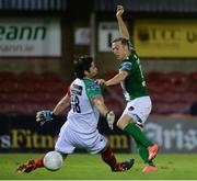 26 August 2016; Karl Sheppard of Cork City scores his side's fourth goal past Longford goalkeeper Ryan Coulter during the SSE Airtricity League Premier Division game between Cork City and Longford Town at Turners Cross in Cork. Photo by Eóin Noonan/Sportsfile
