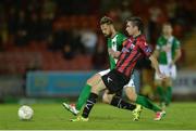 26 August 2016; Kevin O'Connor of Longford in action against Greg Bolger of Cork City during the SSE Airtricity League Premier Division game between Cork City and Longford Town at Turners Cross in Cork. Photo by Eóin Noonan/Sportsfile