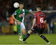 26 August 2016; Gavan Holohan of Cork City in action against Mark Hughes of Longford Town during the SSE Airtricity League Premier Division game between Cork City and Longford Town at Turners Cross in Cork. Photo by Eóin Noonan/Sportsfile