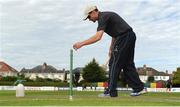 27 August 2016; Head groundsman Bryan McDermott prepares the wicket ahead of the Irish Cricket Senior Cup Final between Merrion CC and Waringstown CC at Castle Avenue in Clontarf, Co. Dublin. Photo by Seb Daly/Sportsfile