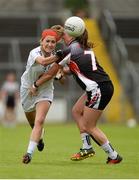 27 August 2016; Shauna Kendrick of Kildare in action against Jacqui Mulligan of Sligo during the TG4 Ladies Football All-Ireland Intermediate Championship Semi-Final game between Kildare and Sligo at Kingspan Breffni Park in Cavan. Photo by Piaras Ó Mídheach/Sportsfile