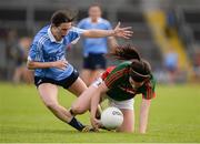27 August 2016; Rachel Kearns of Mayo in action against Sinéad Aherne of Dublin during the TG4 Ladies Football All-Ireland Senior Championship Semi-Final game between Dublin and Mayo at Kingspan Breffni Park in Cavan. Photo by Piaras Ó Mídheach/Sportsfile