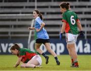 27 August 2016; Sinéad Aherne of Dublin celebrates scoring her side's first goal during the TG4 Ladies Football All-Ireland Senior Championship Semi-Final game between Dublin and Mayo at Kingspan Breffni Park in Cavan. Photo by Piaras Ó Mídheach/Sportsfile