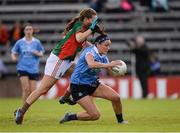 27 August 2016; Niamh McEvoy of Dublin in action against Leona Ryder of Mayo during the TG4 Ladies Football All-Ireland Senior Championship Semi-Final game between Dublin and Mayo at Kingspan Breffni Park in Cavan. Photo by Piaras Ó Mídheach/Sportsfile