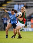 27 August 2016; Cora Staunton of Mayo in action against Sinéad Goldrick of Dublin during the TG4 Ladies Football All-Ireland Senior Championship Semi-Final game between Dublin and Mayo at Kingspan Breffni Park in Cavan. Photo by Piaras Ó Mídheach/Sportsfile