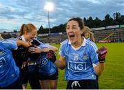 27 August 2016; Lyndsey Davey of Dublin celebrates after the TG4 Ladies Football All-Ireland Senior Championship Semi-Final game between Dublin and Mayo at Kingspan Breffni Park in Cavan. Photo by Piaras Ó Mídheach/Sportsfile