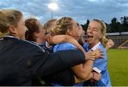 27 August 2016; Sorcha Furlong of Dublin, right, celebrates with her team-mates after the TG4 Ladies Football All-Ireland Senior Championship Semi-Final game between Dublin and Mayo at Kingspan Breffni Park in Cavan. Photo by Piaras Ó Mídheach/Sportsfile