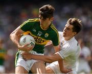 28 August 2016; David Shaw of Kerry in action against Mark Dempsey of Kildare during the Electric Ireland GAA Football All-Ireland Minor Championship Semi-Final game between Kerry and Kildare at Croke Park in Dublin. Photo by Ray McManus/Sportsfile