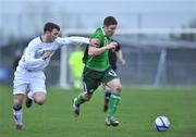 20 November 2010; Geroid Morrissey, Republic of Ireland U21 XI, in action against Conor Dillon, Republic of Ireland Amateurs. Friendly, Republic of Ireland U21 XI v Republic of Ireland Amateurs, AUL Complex, Clonshaugh, Dublin. Picture credit: Barry Cregg / SPORTSFILE