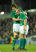20 November 2010; Rory Best, Ireland, is assisted by team-mate Donncha O'Callaghan after picking up an injury. Autumn International, Ireland v New Zealand, Aviva Stadium, Lansdowne Road, Dublin. Picture credit: Stephen McCarthy / SPORTSFILE
