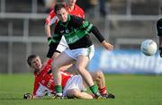 21 November 2010; Paul Kerrigan, Nemo Rangers, in action against Tommy Connors, Stradbally. AIB GAA Football Munster Club Senior Championship Semi-Final, Nemo Rangers v Stradbally, Pairc Ui Rinn, Cork. Picture credit: Brendan Moran / SPORTSFILE