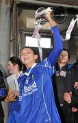 21 November 2010; West Clare Gaels captain Michelle Downes lifts the cup after victory over St Conleth's, Laois. Tesco All-Ireland Intermediate Ladies Football Club Championship Final, West Clare Gaels, Clare v St Conleth's, Laois, McDonagh Park, Nenagh, Co. Tipperary. Picture credit: Diarmuid Greene / SPORTSFILE