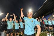 21 November 2010; UCD captain Andy Cummiskey celebrates with team-mates after winning the Leinster Senior League Cup Final, St Marys College v UCD, Donnybrook Stadium, Donnybrook, Dublin. Picture credit: Ray Lohan / SPORTSFILE.