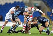 21 November 2010; Tim Barker, Ulster, tries to break through the Cardiff Blues defence. Celtic League, Cardiff Blues v Ulster, Cardiff City Stadium, Cardiff, Wales. Picture credit: Steve Pope / SPORTSFILE