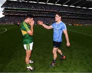 28 August 2016; Aidan O'Mahony of Kerry is consoled by Diarmuid Connolly of Dublin following the GAA Football All-Ireland Senior Championship Semi-Final match between Dublin and Kerry at Croke Park in Dublin. Photo by Stephen McCarthy/Sportsfile