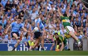28 August 2016; Diarmuid Connolly of Dublin shoots under pressure from Bryan Sheehan of Kerry during the GAA Football All-Ireland Senior Championship Semi-Final game between Dublin and Kerry at Croke Park in Dublin. Photo by Piaras Ó Mídheach/Sportsfile